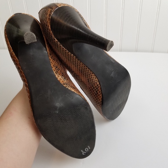 Nordstrom BP. Peekaboo Leather Snakeskin Heels - Picture 7 of 8
